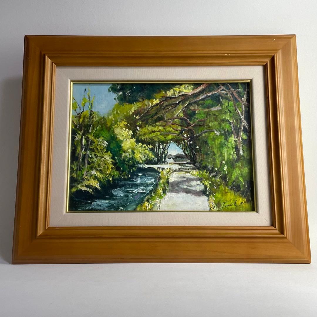 不明 油彩 油絵 銀杏 風景画 絵画