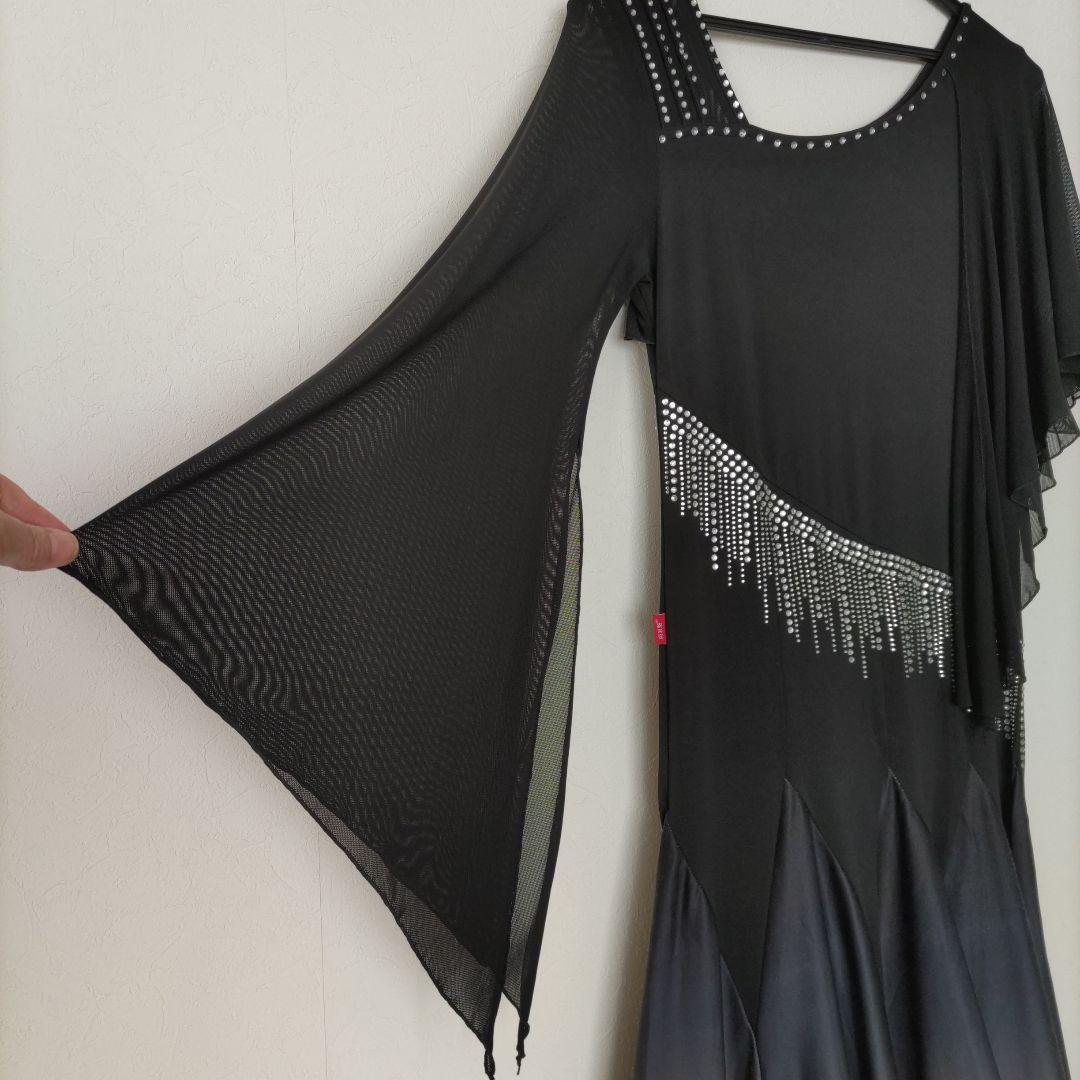 【美品】社交ダンス用ドレス 黒・橙グラデーション　ダンスタイム　レッスン向け